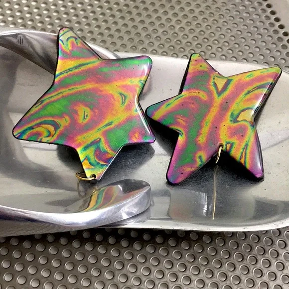 🖤Big Star clip earrings - Picture 3 of 17